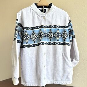 Vintage 90s Aztec Southwestern Sweatshirt Cardigan Small Native Who? Clothing Co